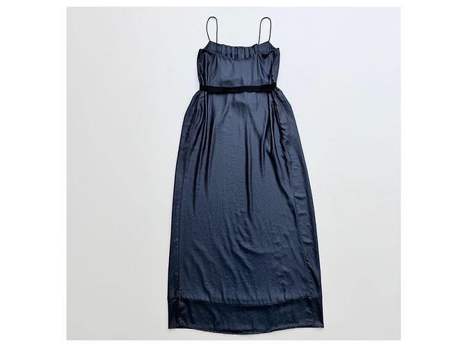 L'Agence Maxi-Kleid mit Rüschen und Gürtel Marineblau - Ansicht 5