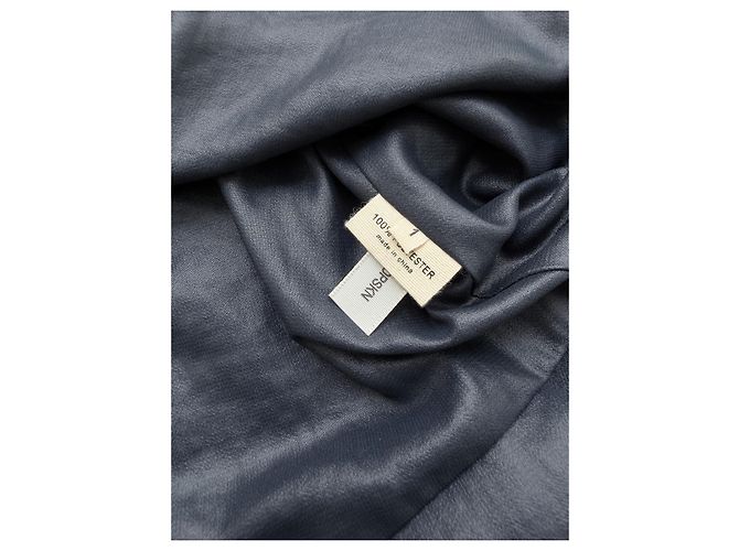 L'Agence Maxi-Kleid mit Rüschen und Gürtel Marineblau - Ansicht 6