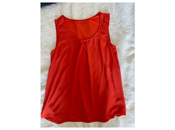 Luisa Cerano Top de seda rojo sin mangas Coral - vista 3