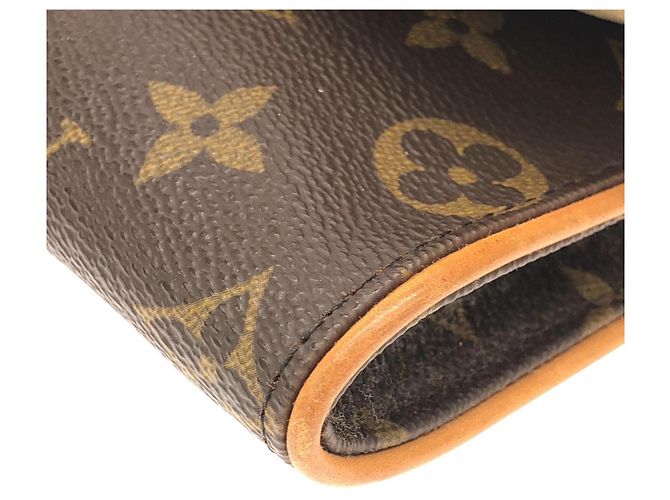 Louis Vuitton Monogram Pochette Twin PM M51854 Borsa a Spalla Marrone - vista 3