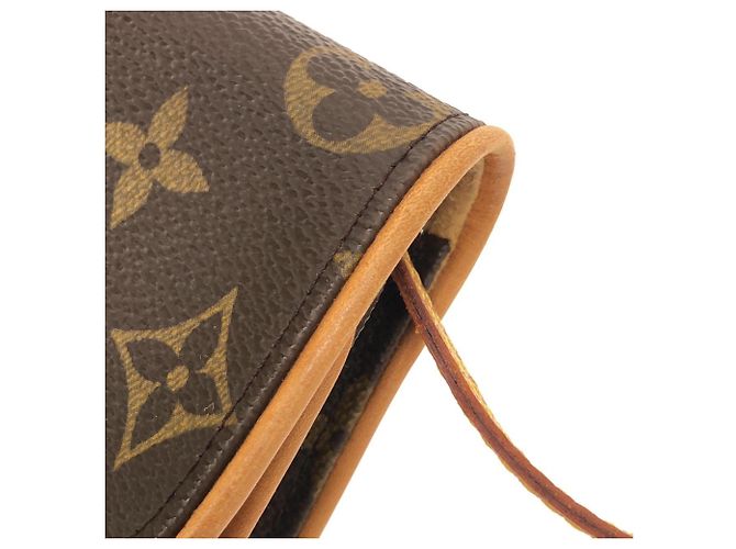 Louis Vuitton Monogram Pochette Twin PM M51854 Borsa a Spalla Marrone - vista 4