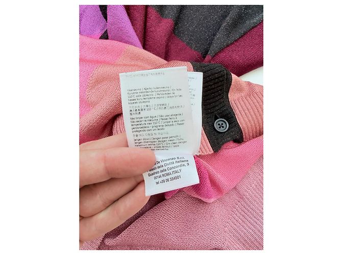 Autre Marque Marco de Vincenzo Colour Block Cardigan Runway SS18 Schwarz Pink Rot Lila - Ansicht 10