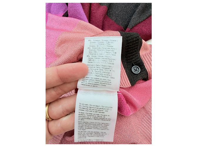 Autre Marque Marco de Vincenzo Colour Block Cardigan Runway SS18 Schwarz Pink Rot Lila - Ansicht 11
