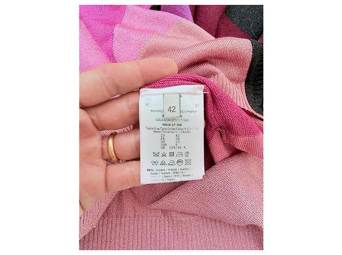 Autre Marque Marco de Vincenzo Colour Block Cardigan Runway SS18 Schwarz Pink Rot Lila - Ansicht 12