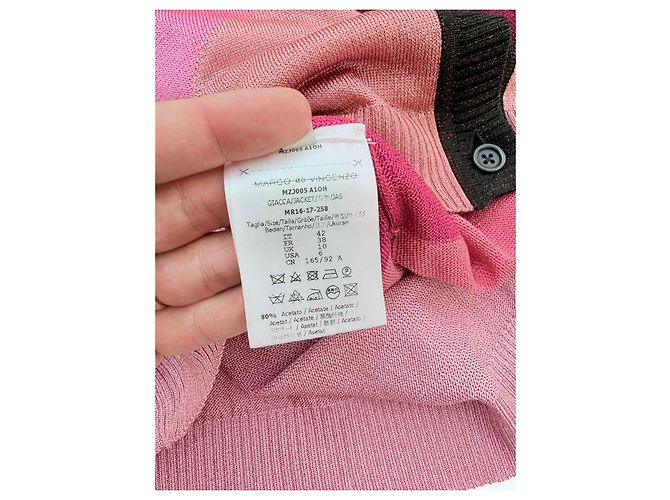 Autre Marque Marco de Vincenzo Colour Block Cardigan Runway SS18 Schwarz Pink Rot Lila - Ansicht 13