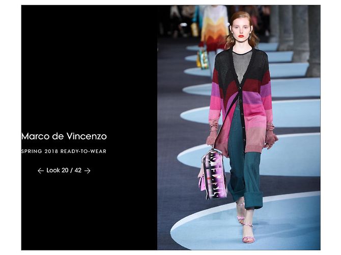 Autre Marque Marco de Vincenzo Colour Block Cardigan Runway SS18 Schwarz Pink Rot Lila - Ansicht 3