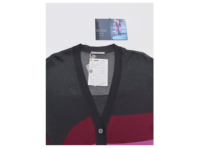 Autre Marque Marco de Vincenzo Colour Block Cardigan Runway SS18 Schwarz Pink Rot Lila - Ansicht 6