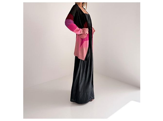 Autre Marque Marco de Vincenzo Colour Block Cardigan Runway SS18 Schwarz Pink Rot Lila - Ansicht 7