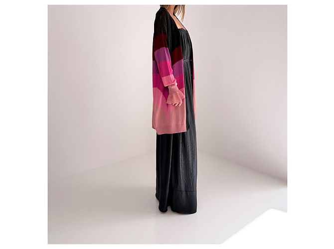 Autre Marque Marco de Vincenzo Colour Block Cardigan Runway SS18 Schwarz Pink Rot Lila - Ansicht 9