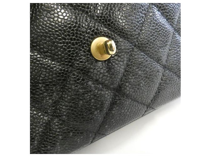 Borsa a tracolla Chanel in pelle di vitello martellata nera Nero - vista 4