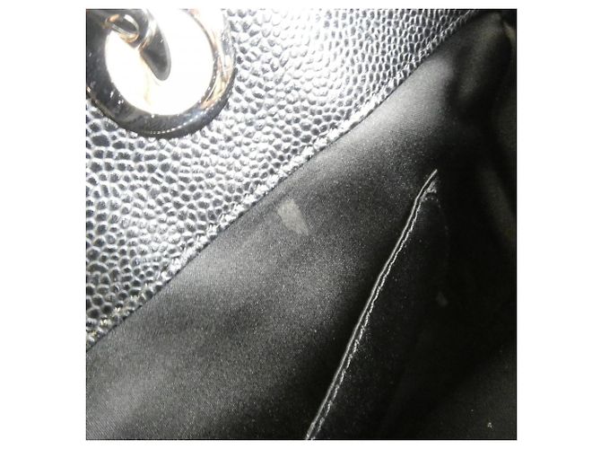 Borsa a tracolla Chanel 50995 in pelle di vitello granulata nera Nero - vista 8