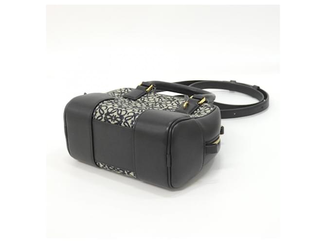 Borsa Loewe Amazona Square Nero Blu navy - vista 3