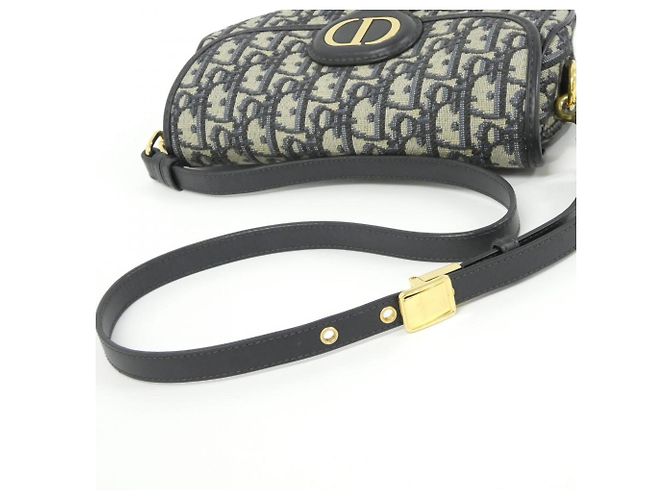 Borsa a tracolla Christian Dior DIOR OBLIQUE Bobby East-West Blu - vista 8