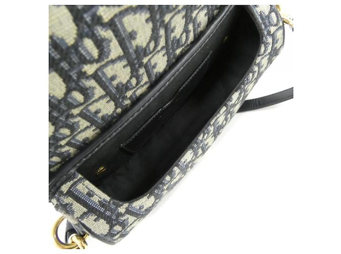 Borsa a tracolla Christian Dior DIOR OBLIQUE Bobby East-West Blu - vista 9