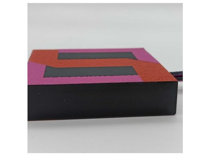 Hermès Charm per borsa Hermes Lettre au Carre Multicolor Leather Keychain Multicolore - vista 5