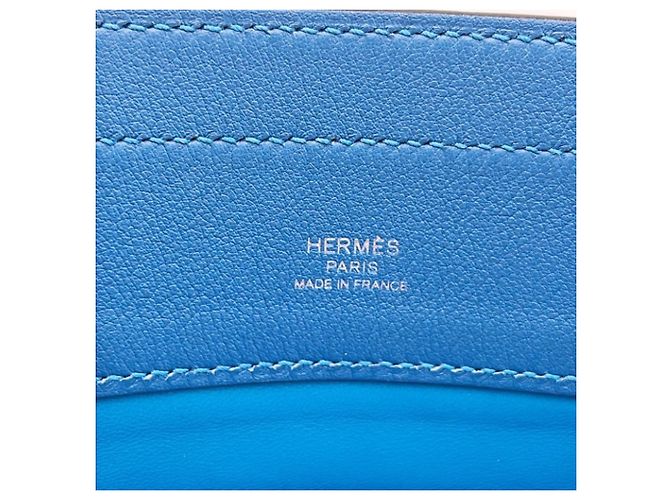 Borsa Aline Mini in pelle Swift blu di Hermès - vista 9