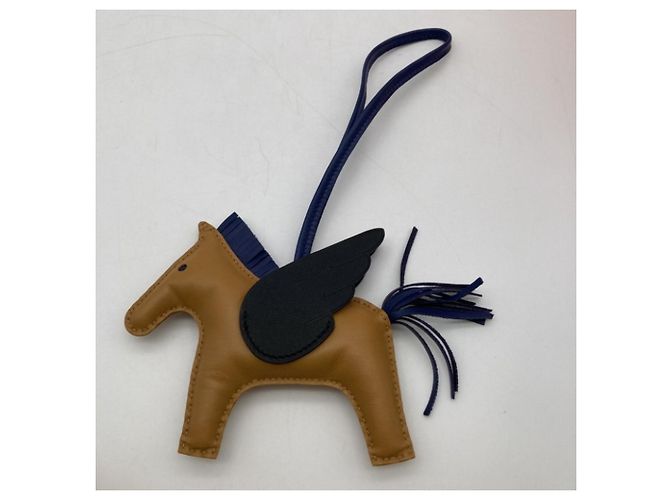 Hermès Hermes Bag Charm Rodeo MM Pegasus Braun Marineblau - Ansicht 3