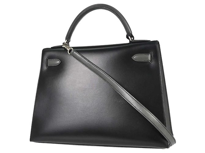 Hermès Hermes Kelly Black Box Calf with Palladium Hardware 32 Nero - vista 2
