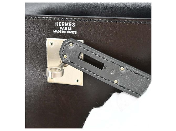 Hermès Hermes Kelly Black Box Calf with Palladium Hardware 32 Nero - vista 4