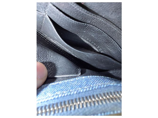 Balenciaga Hourglass Chain Wallet in pelle stampa denim - vista 17