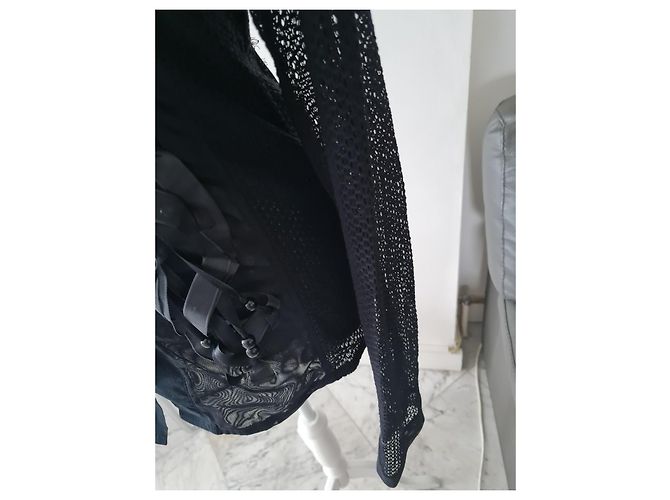 Autre Marque Save The Queen Black Lace and Ribbon Shirt - view 3