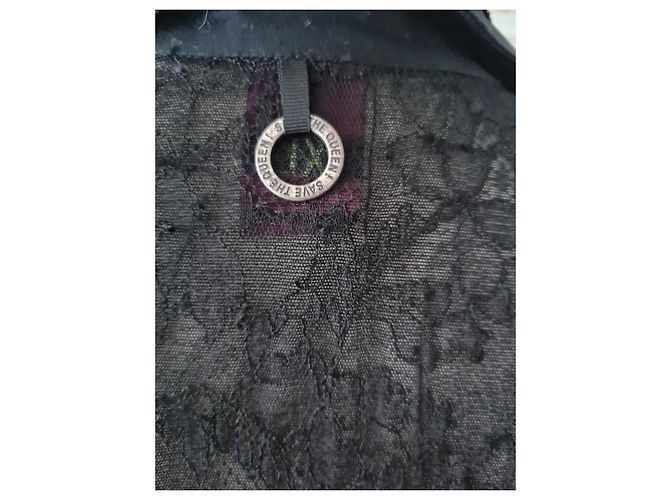 Autre Marque Save The Queen Black Lace and Ribbon Shirt - view 5