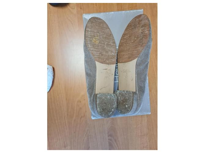 Autre Marque Heyraud Beige Python-Effekt Leder-Ballerinas - Ansicht 2