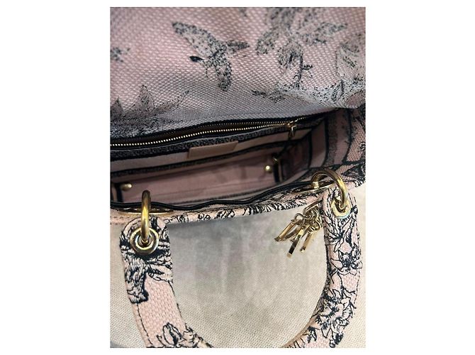 Christian Dior Lady D-Lite Mini Toile de Jouy Rosa e Nero - vista 10