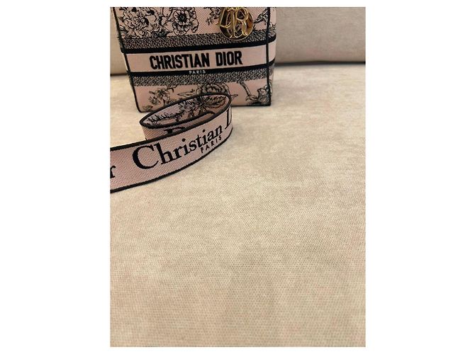 Christian Dior Lady D-Lite Mini Toile de Jouy Rosa e Nero - vista 11