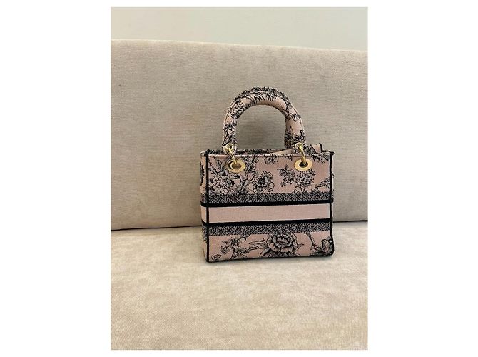 Christian Dior Lady D-Lite Mini Toile de Jouy Rosa e Nero - vista 2
