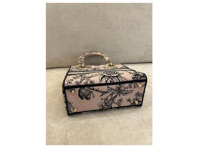 Christian Dior Lady D-Lite Mini Toile de Jouy Rosa e Nero - vista 3