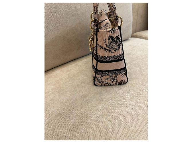 Christian Dior Lady D-Lite Mini Toile de Jouy Rosa e Nero - vista 7