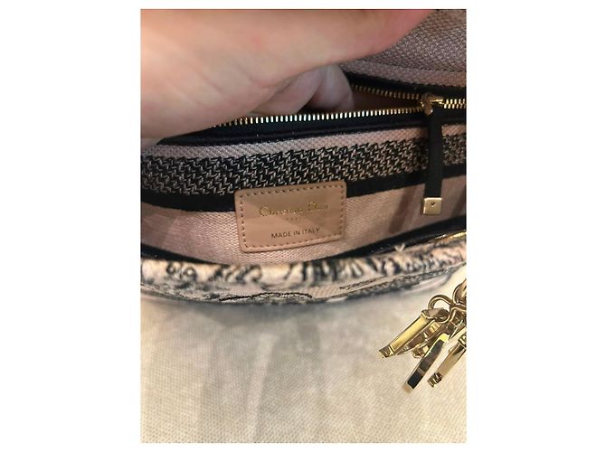 Christian Dior Lady D-Lite Mini Toile de Jouy Rosa e Nero - vista 9