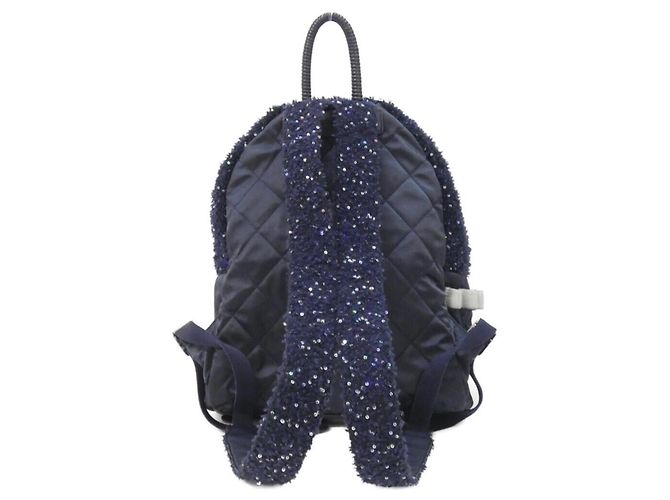 Zaino Chanel 91964 Navy Tweed Blu navy - vista 2