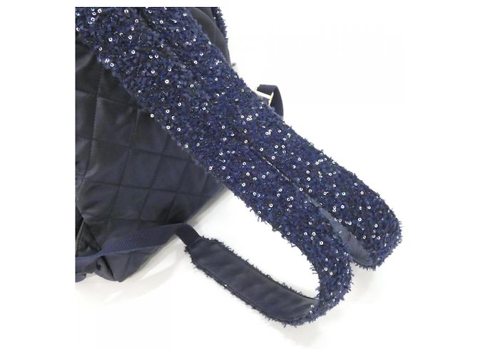 Zaino Chanel 91964 Navy Tweed Blu navy - vista 8