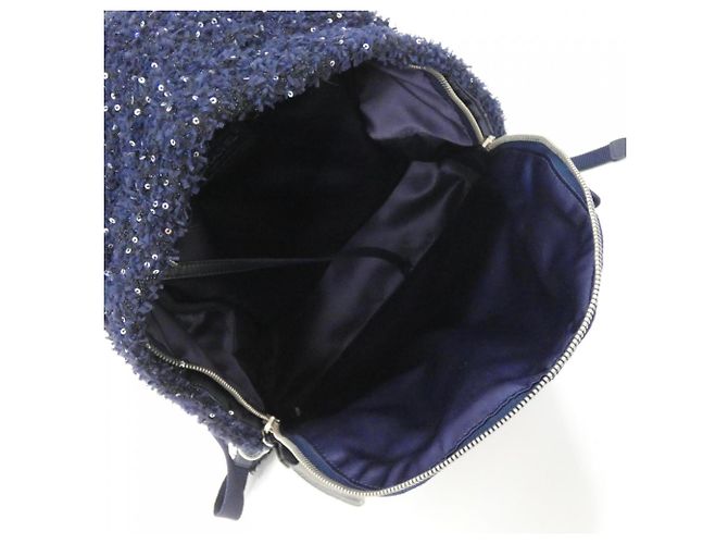 Zaino Chanel 91964 Navy Tweed Blu navy - vista 9