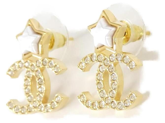 Orecchini a lobo Chanel ABC824 Bianco D'oro - vista 2