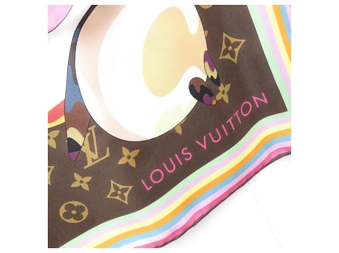 Sciarpa Louis Vuitton Monogram Carre Super Flat Marrone - vista 2