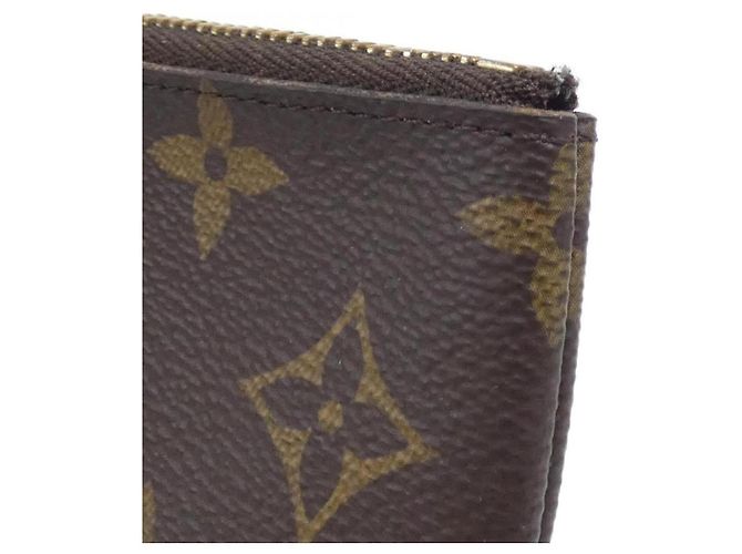 Louis Vuitton Monogram Pochette Clé Coin & Key Case Castaño - vista 3