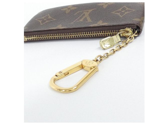 Louis Vuitton Monogram Pochette Clé Coin & Key Case Castaño - vista 6