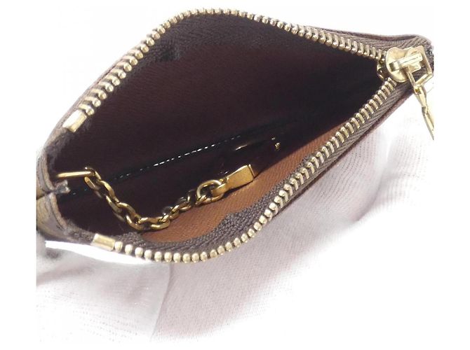 Louis Vuitton Monogram Pochette Clé Coin & Key Case Castaño - vista 7