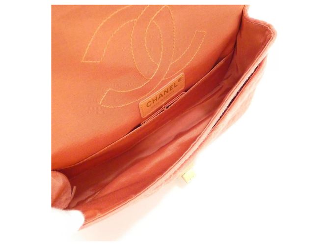 Borsa a tracolla Chanel in tela rosa - vista 7