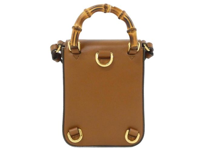 Borsa a mano Gucci in pelle marrone - vista 2