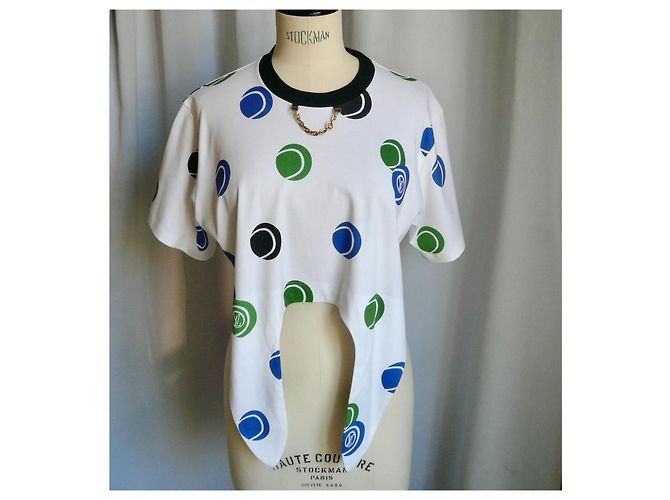 Louis Vuitton Camiseta Estampado Pelotas de Tenis XS Negro Blanco Azul Verde - vista 5
