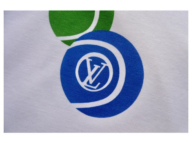 Louis Vuitton Camiseta Estampado Pelotas de Tenis XS Negro Blanco Azul Verde - vista 8