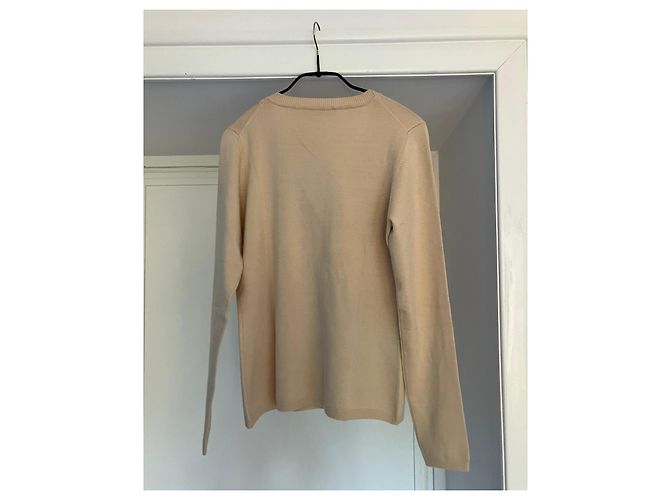 Autre Marque Beiger V-Ausschnitt Wollcardigan - Ansicht 2