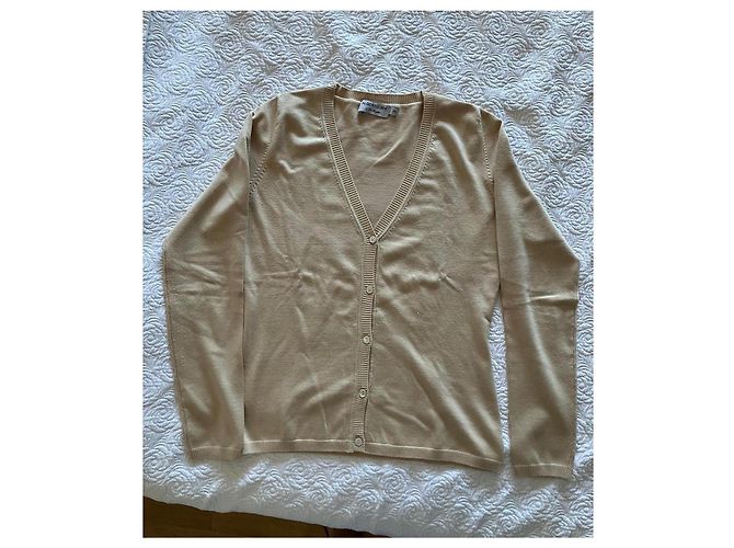Autre Marque Beiger V-Ausschnitt Wollcardigan - Ansicht 3