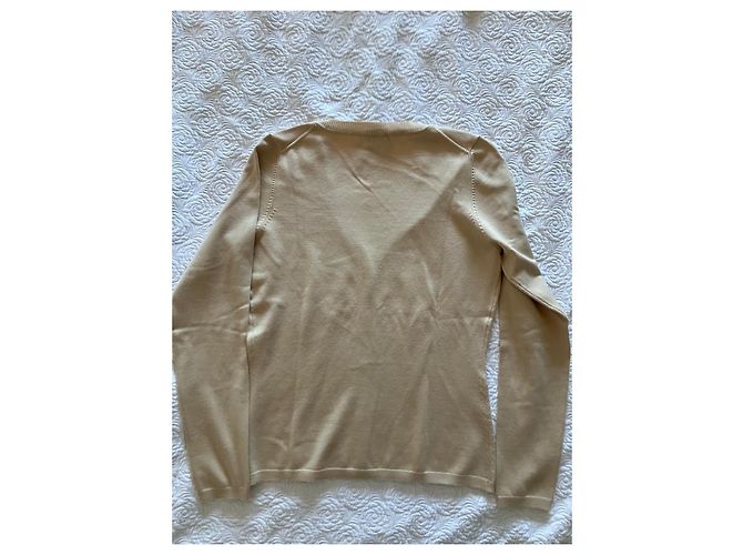 Autre Marque Beiger V-Ausschnitt Wollcardigan - Ansicht 4