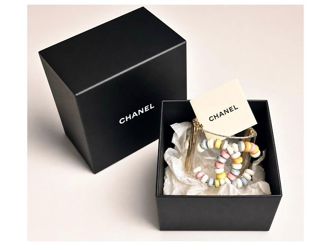 Bracciale rigido Chanel 14K Supermarket Lucite Multicolor CC Candy Rosa Bianco Multicolore Verde Arancione Grigio Giallo Blu chiaro - vista 2
