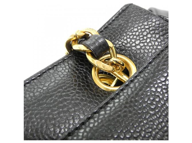 Borsa a tracolla Chanel in pelle di vitello granulata Nero - vista 4